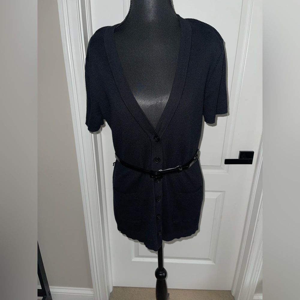 Lauren Ralph Lauren Black V-Neck Cardigan Sweater Size Large